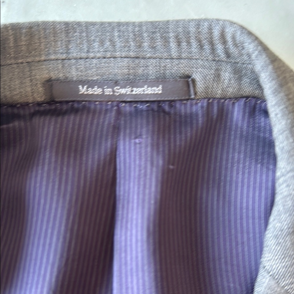 Gray Blazer with Purple Lining